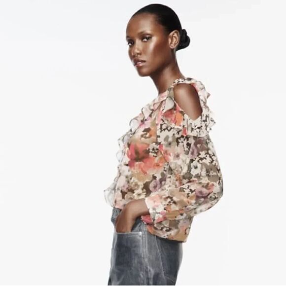 ZARA FLORAL PRINT SHIRT - Picture 4 of 9